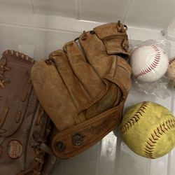3 Baseball Gloves And Balls  All For $25