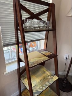 Wooden Staggered Shelf