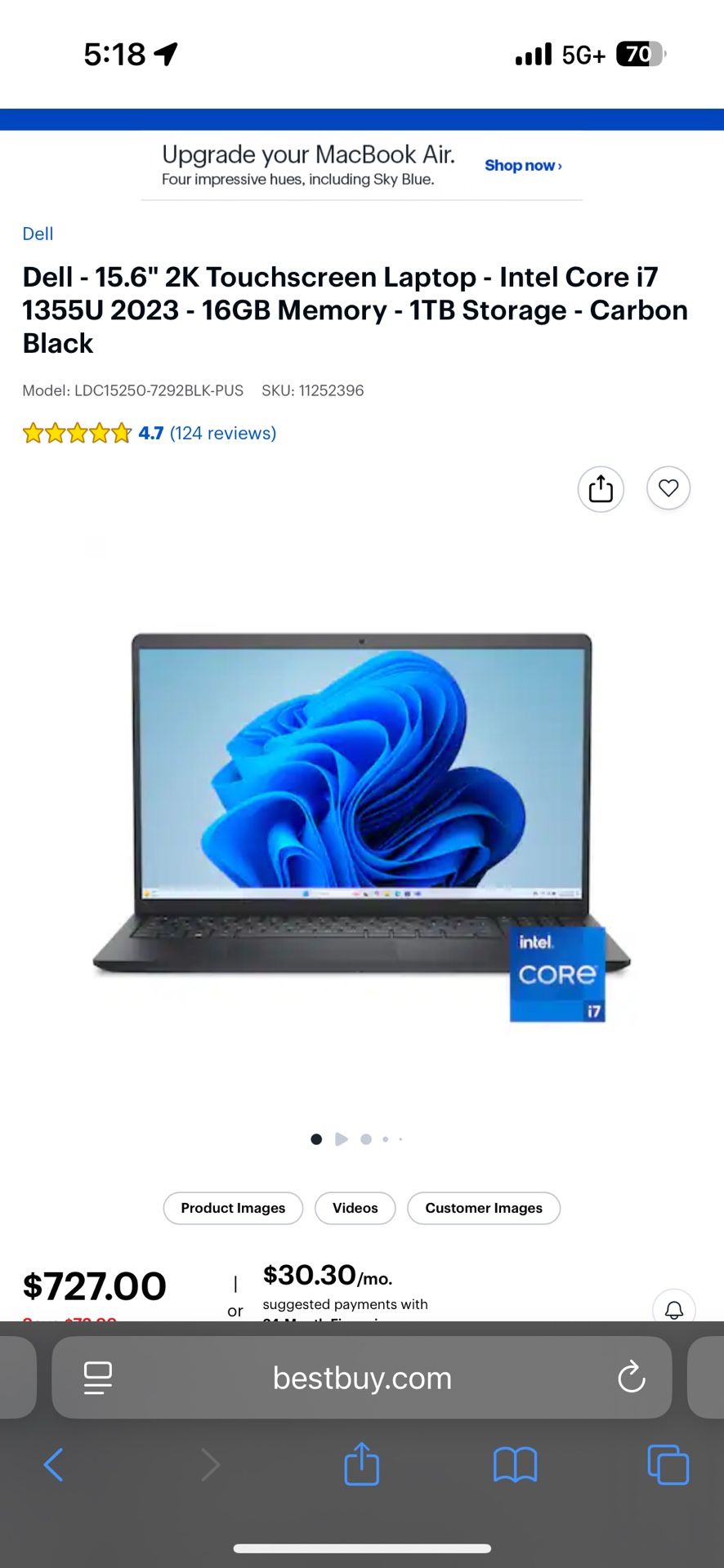 Dell 15 Laptop DC 15120