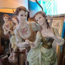 ANTIQUE  CAPODIMONTE ITALIAN LAMPS By AZZOLIN BROTHERS