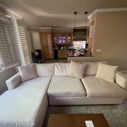 Comfy, Deep White Sectional Sofa 