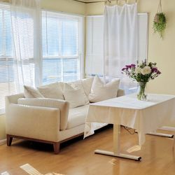 Ivory Deep Seat Sofa 