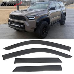 Fits 2025-2026 Toyota 4Runner Tape-on Window Visors Vent Rain Sun Guards Deflectors