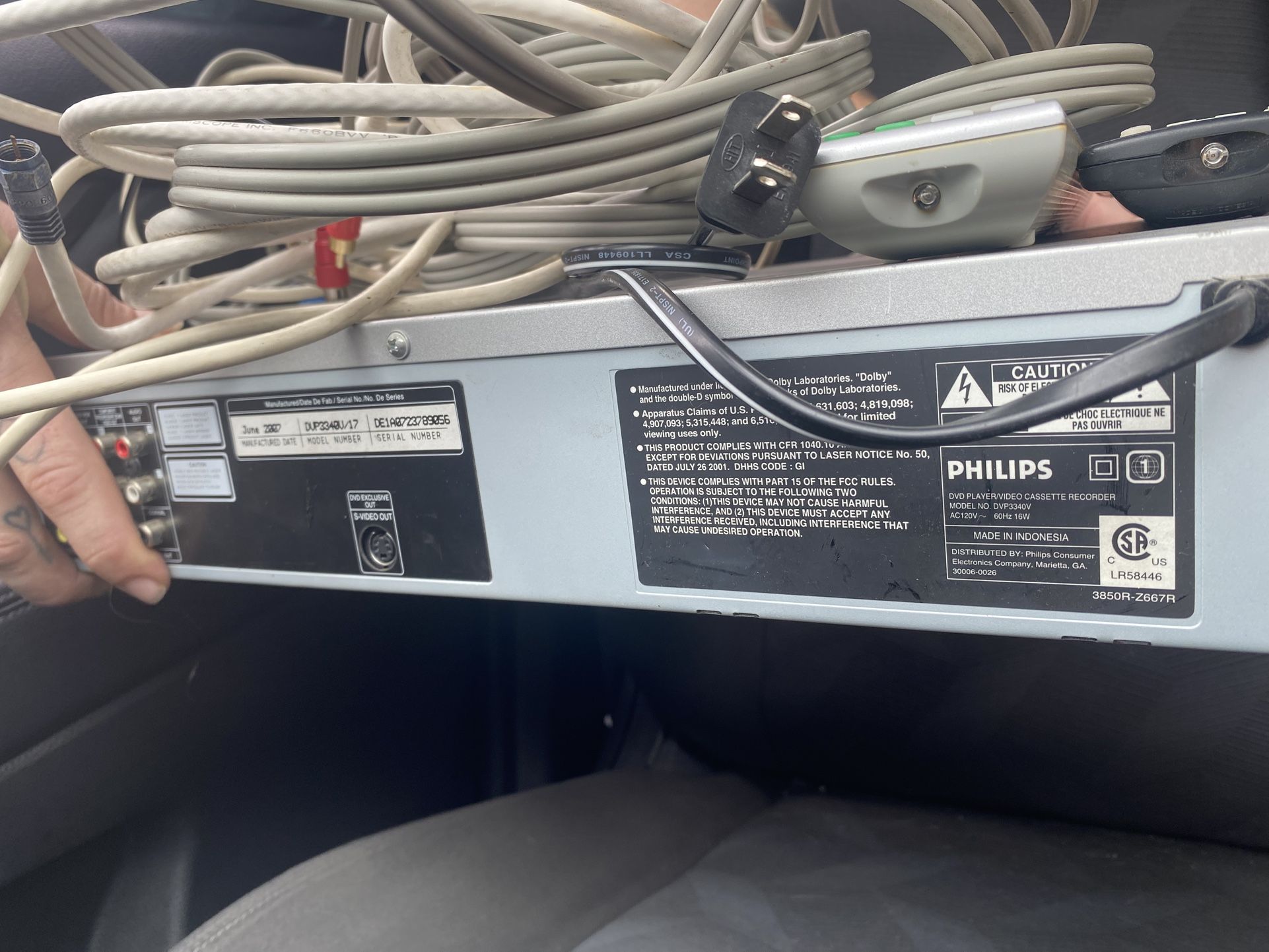 2007 Phillips VCR And DVD Player