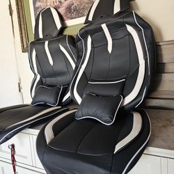 2 Front Seat Cover Leather Universal Fits Any Car 