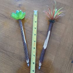 Succulent Black Pens ~ Faux Wood