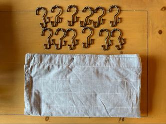 Cloth shower curtain with hooks