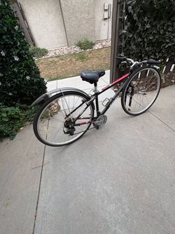 Trayl Black and Red Hybrid Bike