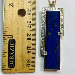 Lapis Lazuli Pendant With diamonds In 14k Gold
