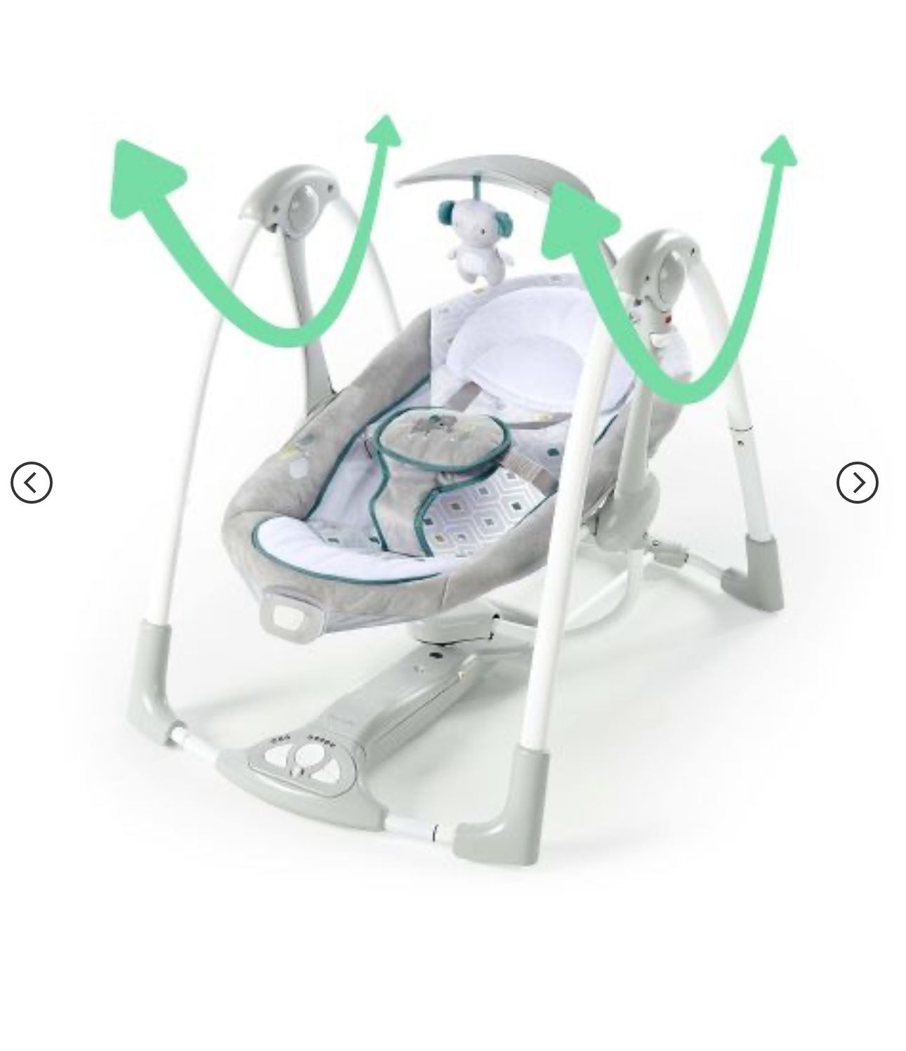 Ingenuity ConvertMe 2-in-1 Compact Portable Baby Swing 2 Infant Sea
