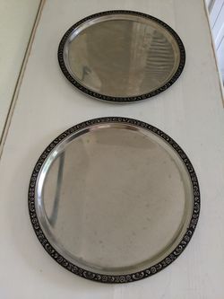 2 Oneida Stainless Steel Serving Platters