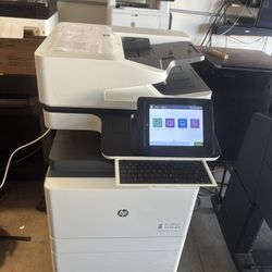 HP MFP E72535 Mono COPIER PRINTER SCAN FAX 3 Trays Including LCC Low Meter