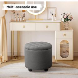 Round Storage Ottoman 