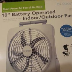 Brand New O2Cool, 10", Battery Or Electric Portable Fan 