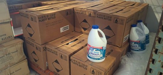 6 bottles of bleach in each box