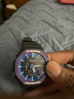 Purple and Black G shock watch