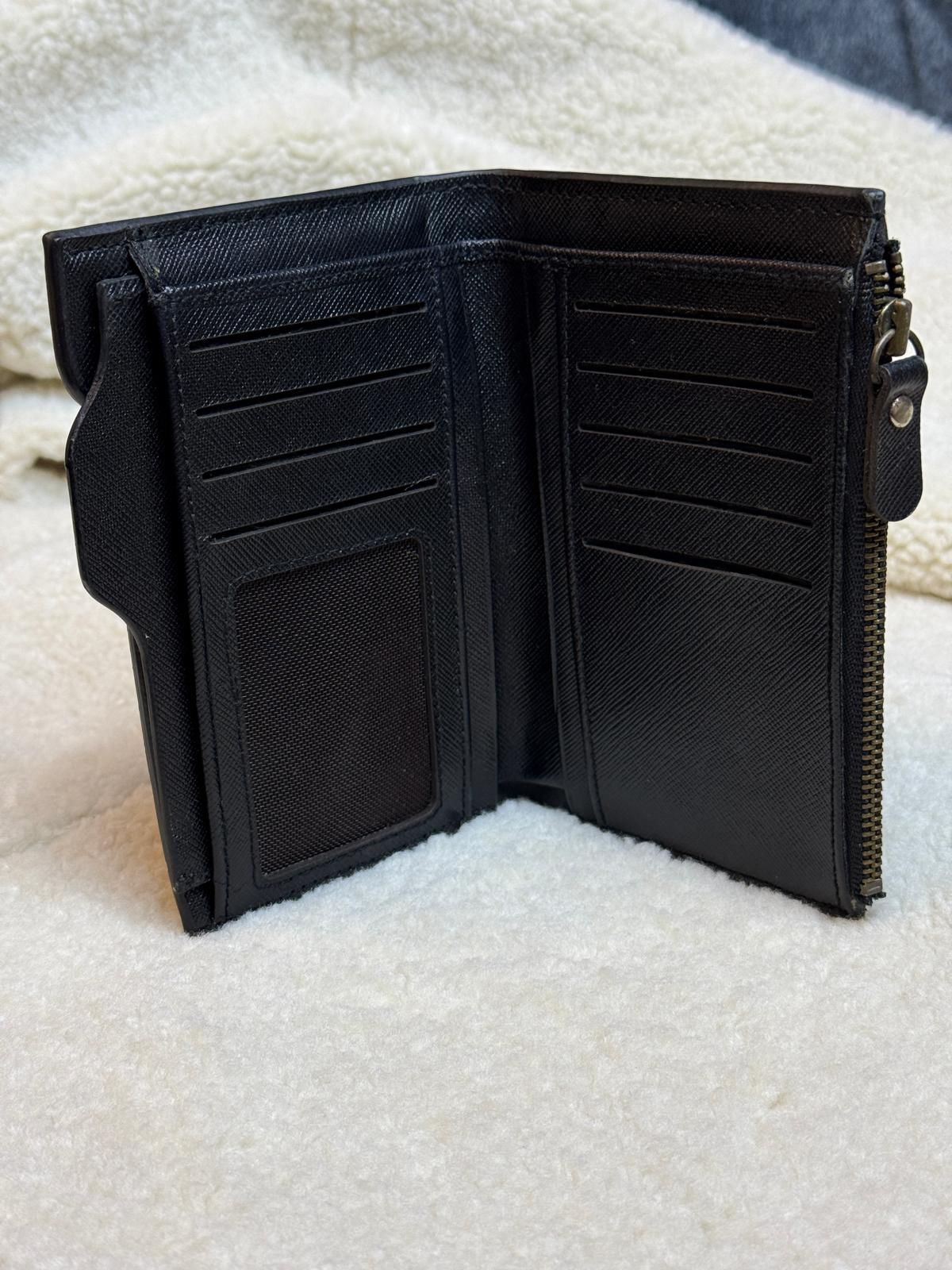 Premium Black MultiSlot Travel Wallet Organizer with Zipper Pocket