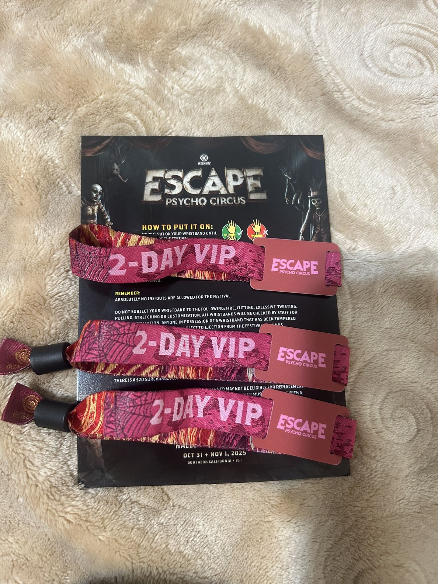 Escape 2025 3 VIP Tickets