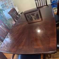 Dining Table W Chairs & 2 Large Glass Cabinets 
