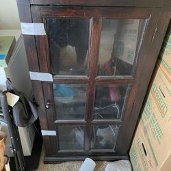 Vintage Solid Oak Wine Cabinet 
