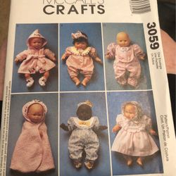 McCall’s # 3059 Baby Doll  Pattern 8” Up To 16”
