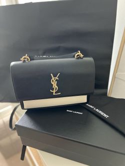 YSL WHITE SUNSET MEDIUM TOP HANDLE IN SMOOTH LEATHER