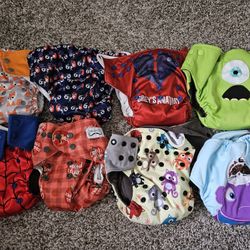 Lot Of Cloth Diapers, Wipes, And Inserts