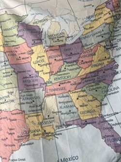 Large fabric hanging map