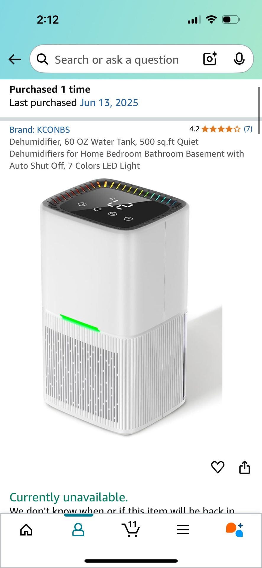 New open box Dehumidifier