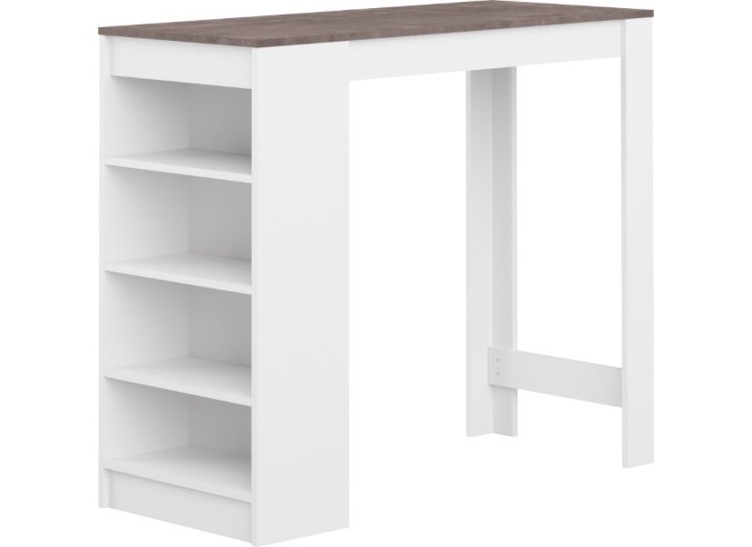 *Brand New* TemaHome Aravis White / Concrete Look 45'' Wide Rectangular Bar Height Dining Table