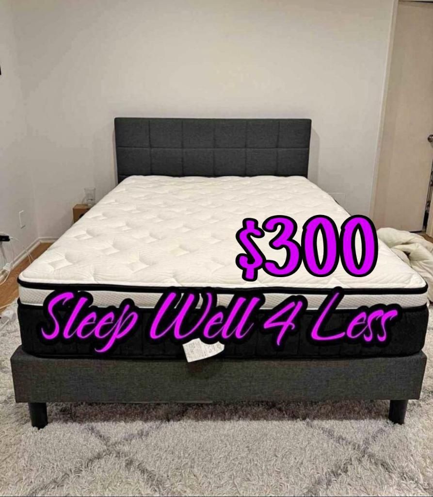 NEW QUEEN BED🔥MATTRESS INCLUDED🔥IN STOCK‼️