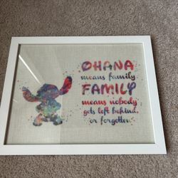 Disney Stitch Ohana Means Family Print 15x12 Decor Home 