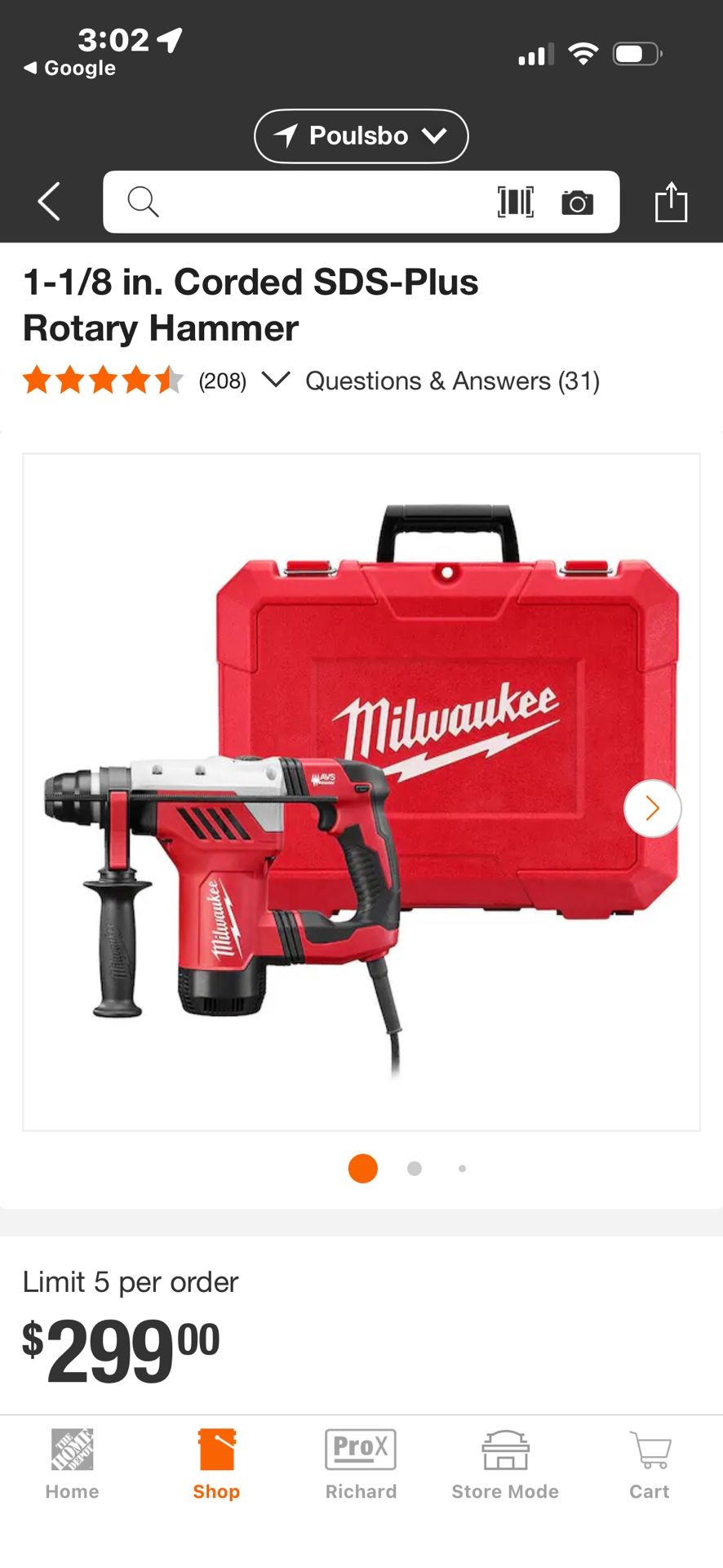 Milwaukee Hammer Drill