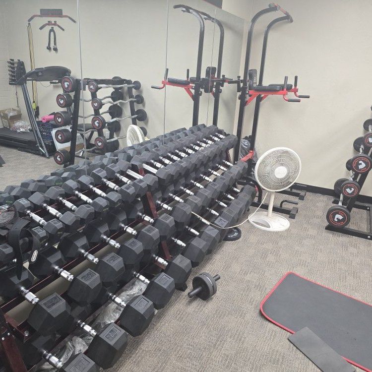 5 To 100 Lbs Hex Dumbell Set With Racks