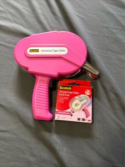 Scotch Advanced Tape Glider Tool Gun PINK ATG Double Sided 1/4" + Tape