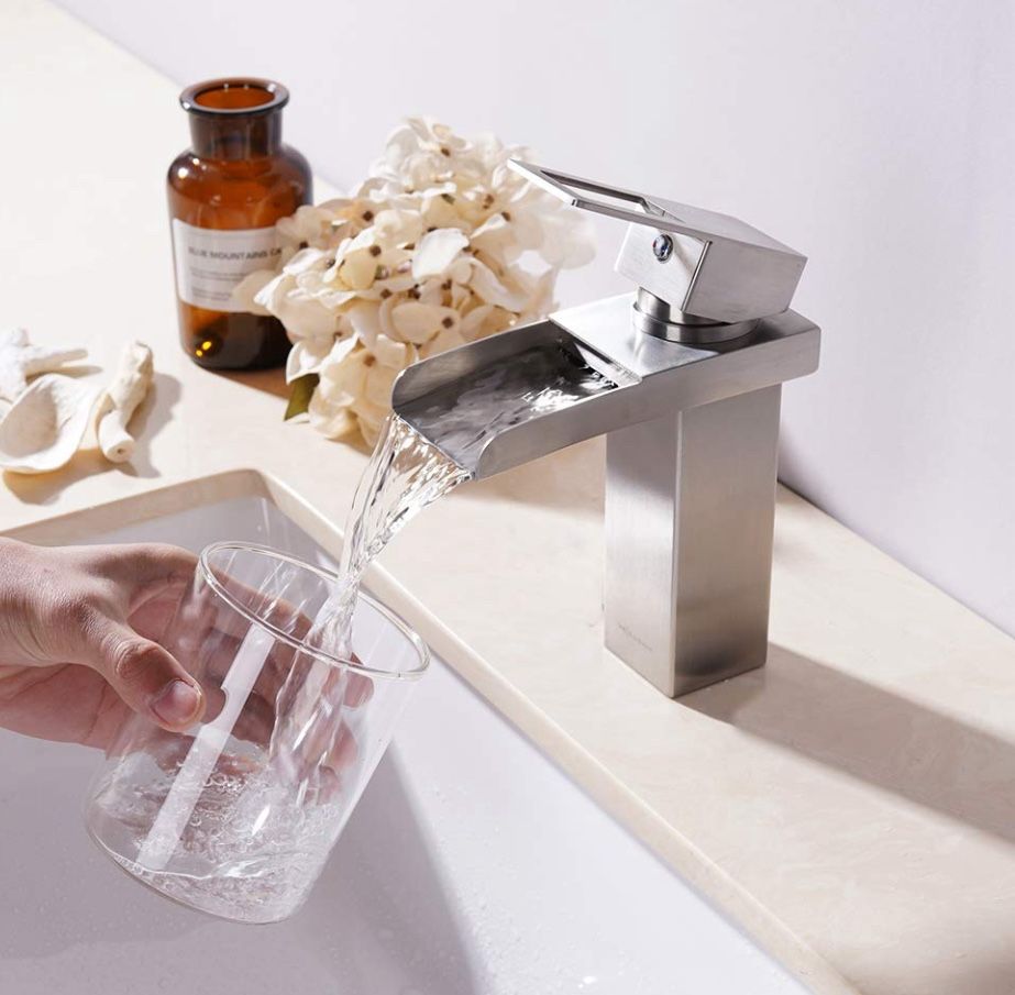 VCCUCINE Stainless Steel Brushed Nickel Waterfall Bathroom Faucet F15 N $40