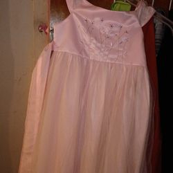 Pink Dress Ties In Back Short Sleeve