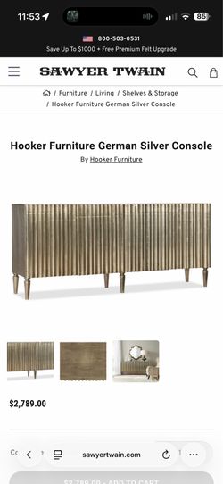 Hooker Furniture German Silver Console