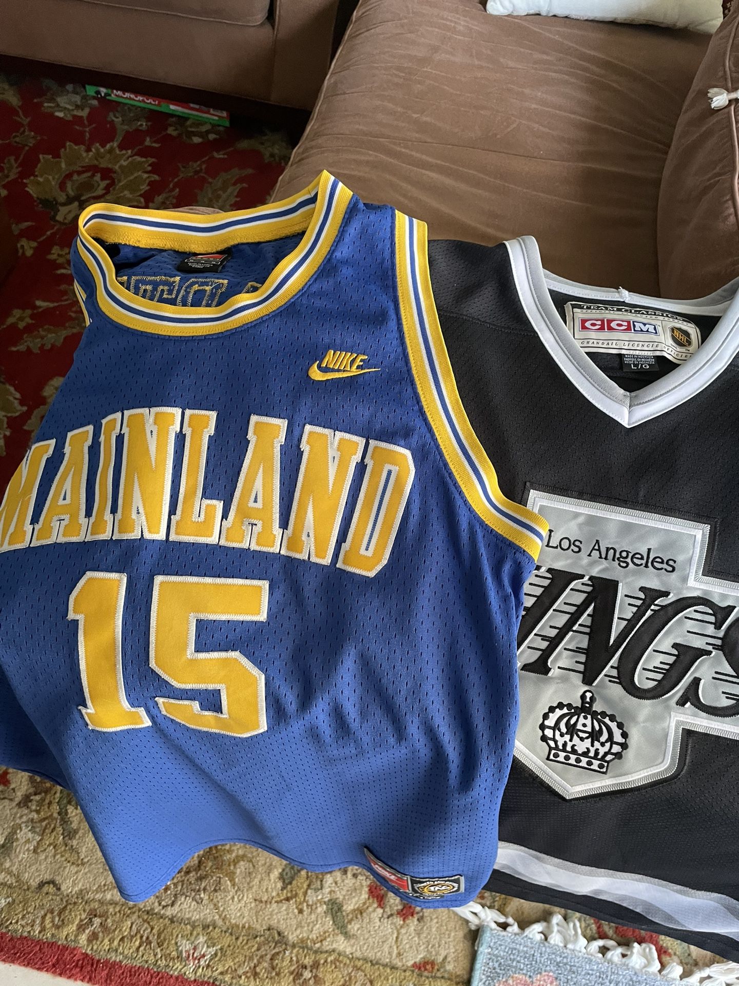 King’s hockey jersey and Vince Carter’s high school basketball jersey