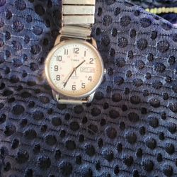 Vtg Timex Men's LA Cell T56 Easy Reader Silver Tone Day Date ..