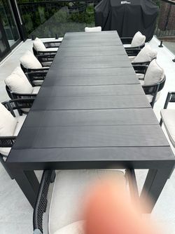 Beautiful Dark Gray Outdoor Dining Table