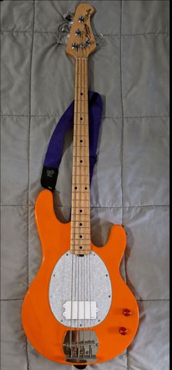 Modded Sterling By Music Man Intro Series Stingray Bass Guitar - Sunrise Orange