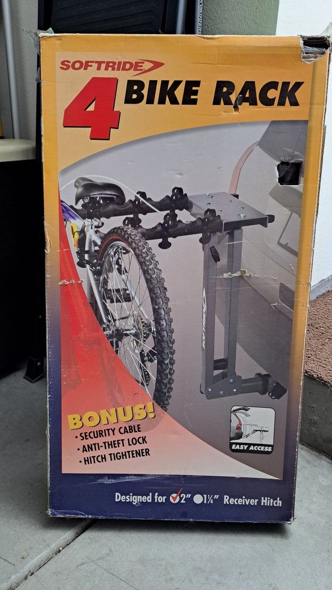 Softride Bike Rack, 2" hitch, 4 bike, Brand New
