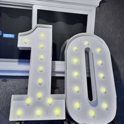 4ft big number 10 with lights