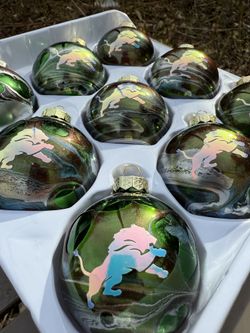 Detroit Lions Epoxy Resin Christmas Ornaments (sold In sets)