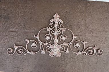 Vintage Cast Iron Wall Decor Pediment
