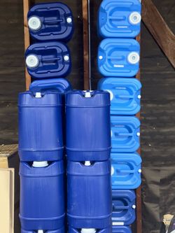 $20 each I have 24 Blue Plastic Water Storage 5 Gallon Containers