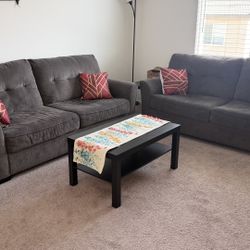 2 Sofas + Coffee Table + End Tables – Living Room Set (Great Condition)