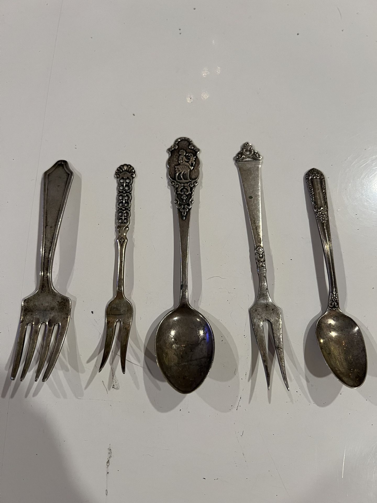 Lot of 5 Vintage Silver Mini Spoon And Forks 830 Silver