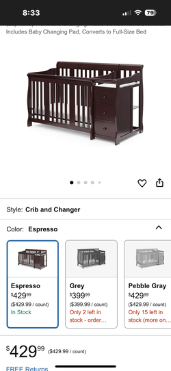 Crib & diaper change table